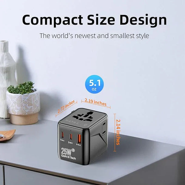 HAVAL 25W FAST CHARGER + UNIVERSAL ADAPTER, COMES WITH 2 USB-C, 1 A PORT