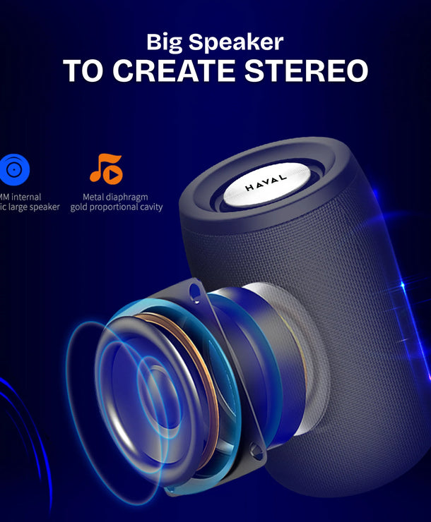 HAVAL S32 PORTABLE BLUETOOTH SPEAKER – 10W LOUDER SOUND, RUGGED DESIGN