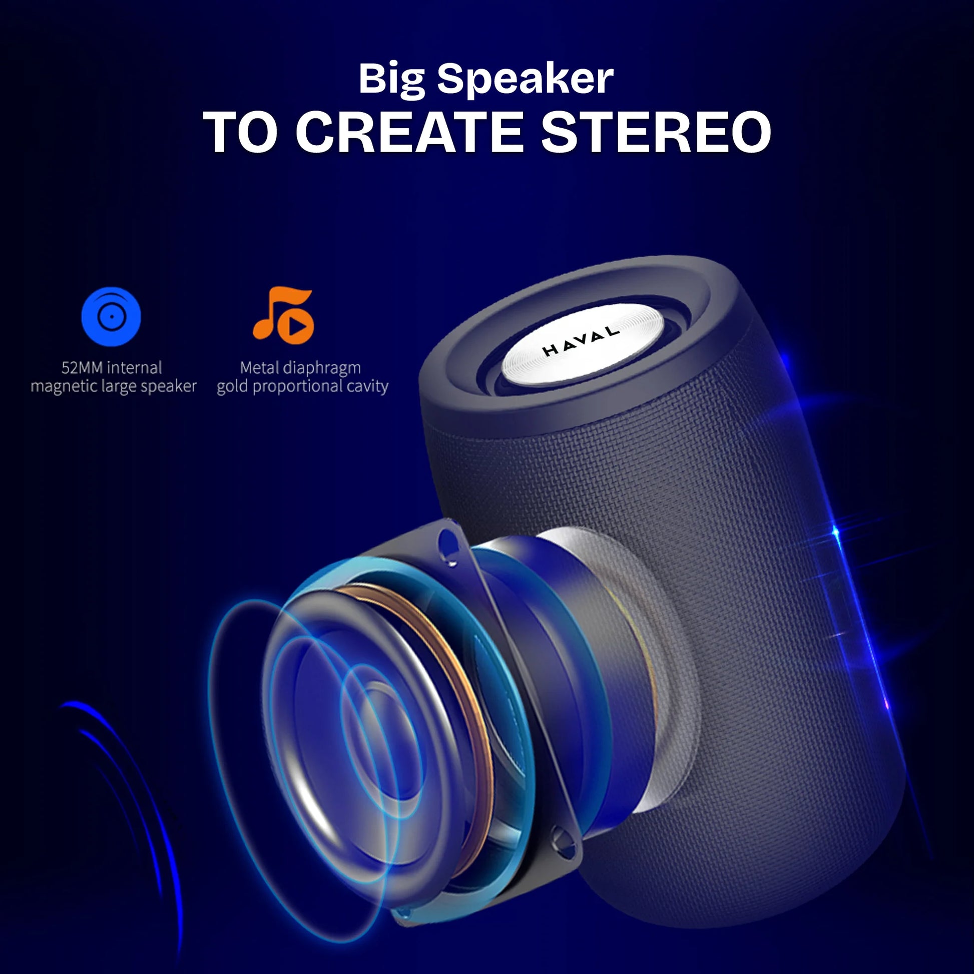 HAVAL S32 PORTABLE BLUETOOTH SPEAKER – 10W LOUDER SOUND, RUGGED DESIGN
